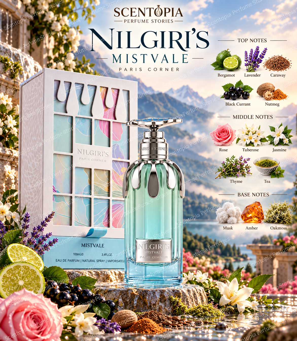 Nilgiris Mistvale by PARIS CORNER Eau De Parfum – 100ML for Men and Women